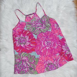 Lilly Pulitzer Worth It Dusk Silk Racerback Top Like NEW
